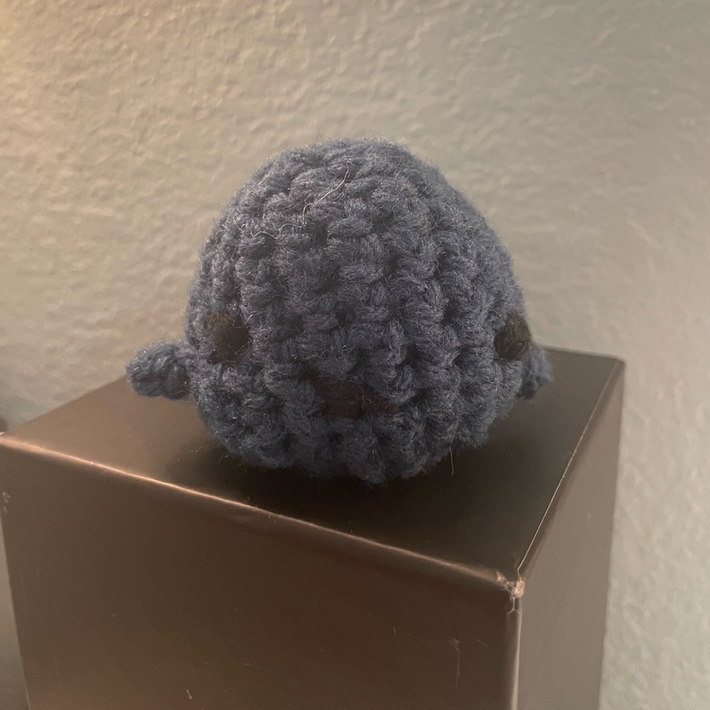 Adorable handmade baby whale amigurumi!